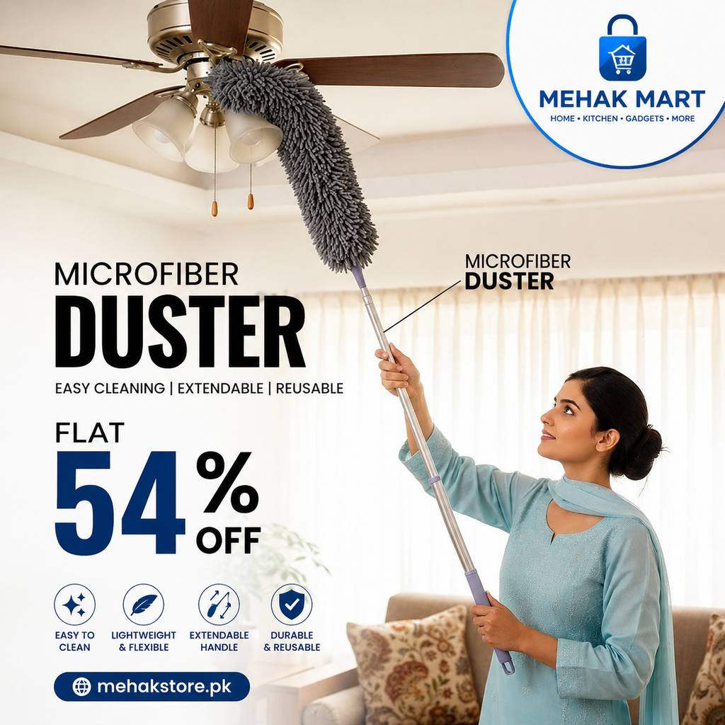 Flexible Microfiber Feather Duster Kit with 30-100 Inches Telescoping Extension Pole